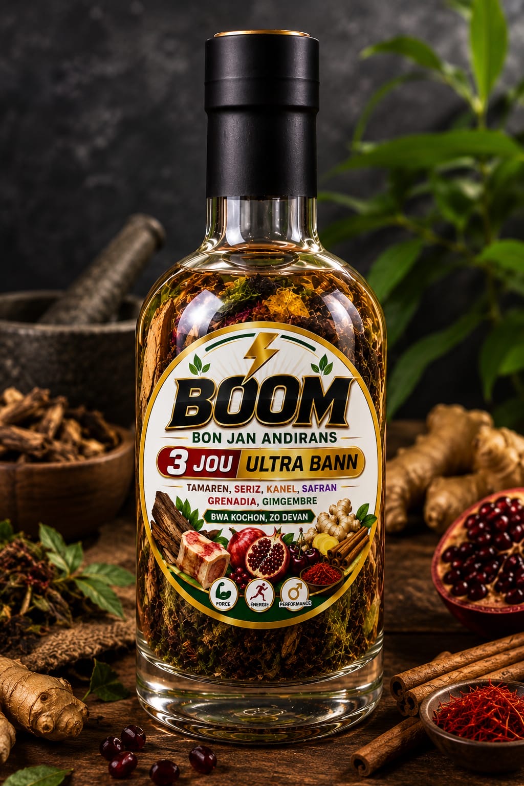 Boom Bon Jan Andirans Boutey Bwa Vegetable 3 Jou Ultra Bann Canela Gingembre Seed for Health and Wellness  Dietary Supplément