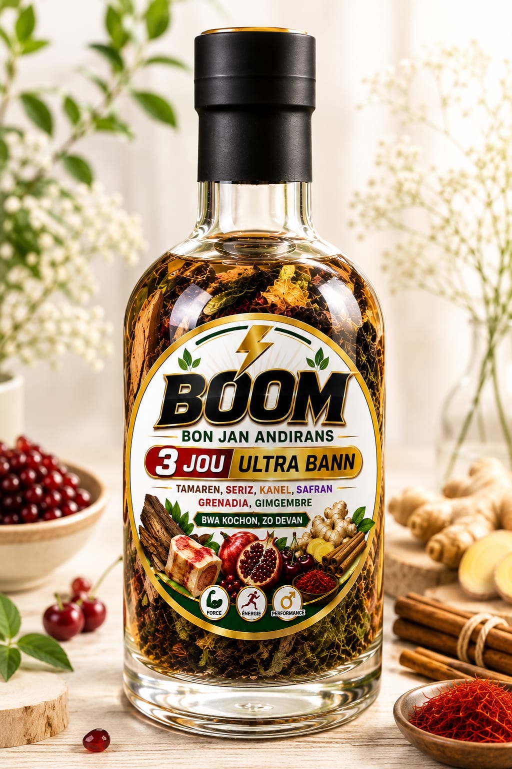 Boom Bon Jan Andirans Boutey Bwa Vegetable 3 Jou Ultra Bann Canela Gingembre Seed for Health and Wellness  Dietary Supplément