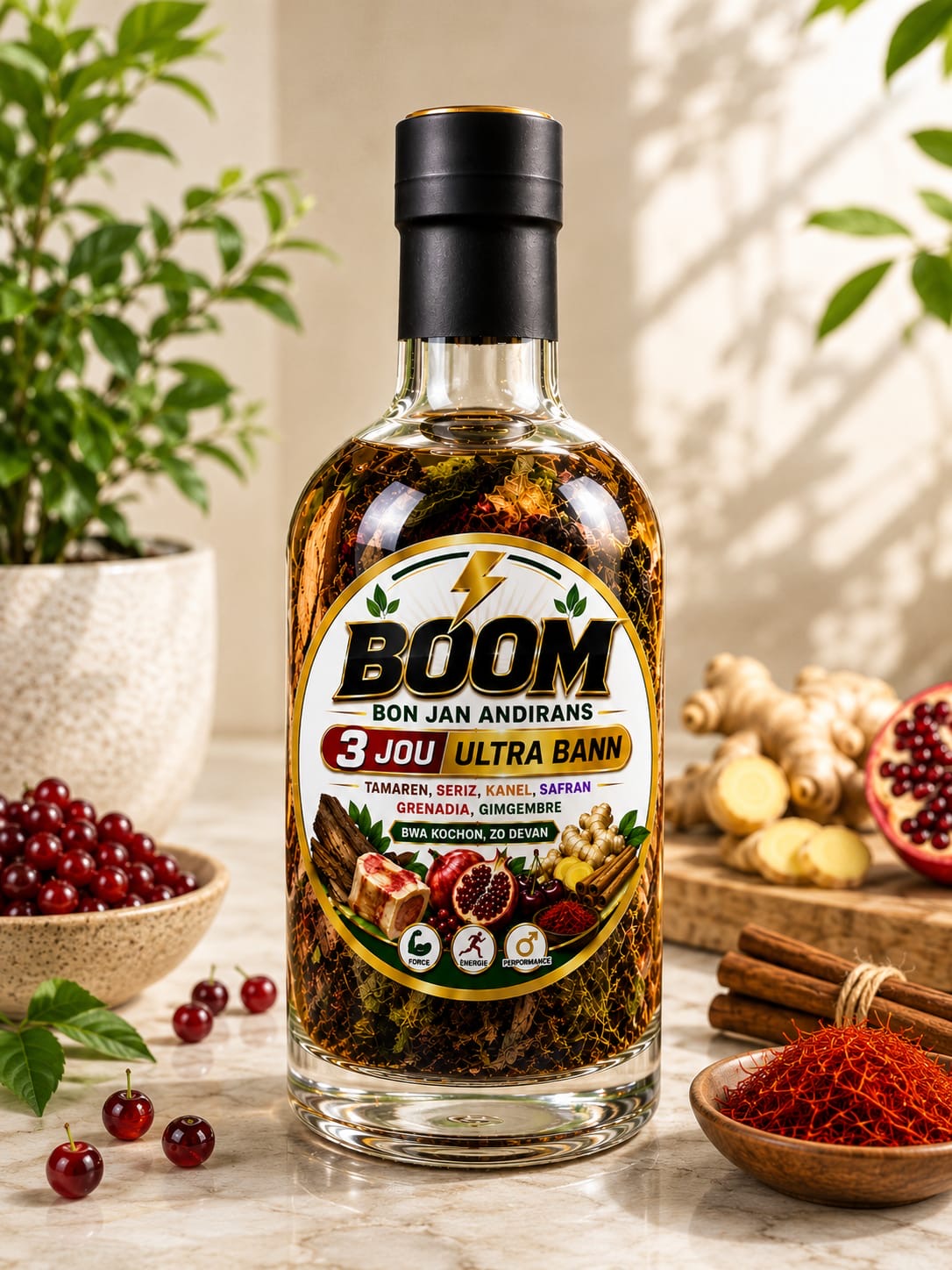 Boom Bon Jan Andirans Boutey Bwa Vegetable 3 Jou Ultra Bann Canela Gingembre Seed for Health and Wellness  Dietary Supplément